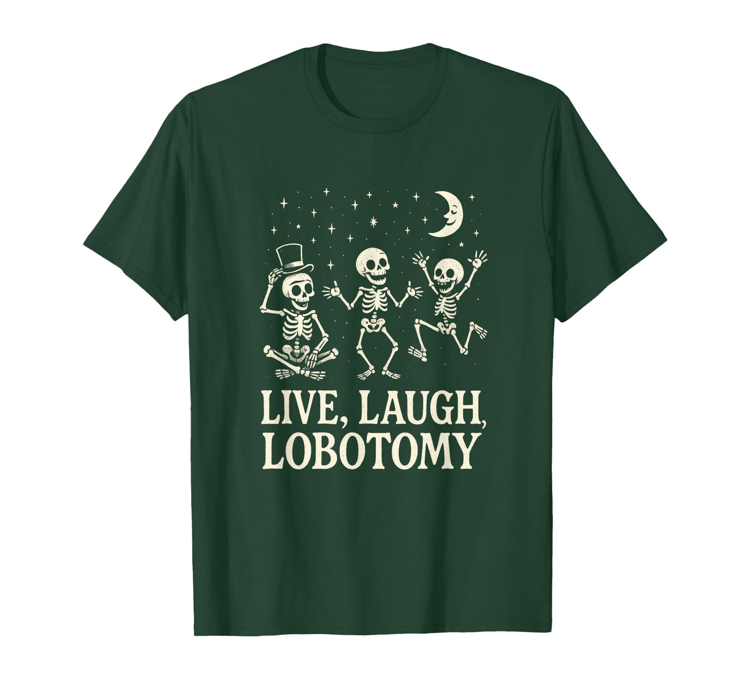Live, Laugh, Lobotomy - Vintage Retro Skeleton Cowgirl T-Shirt