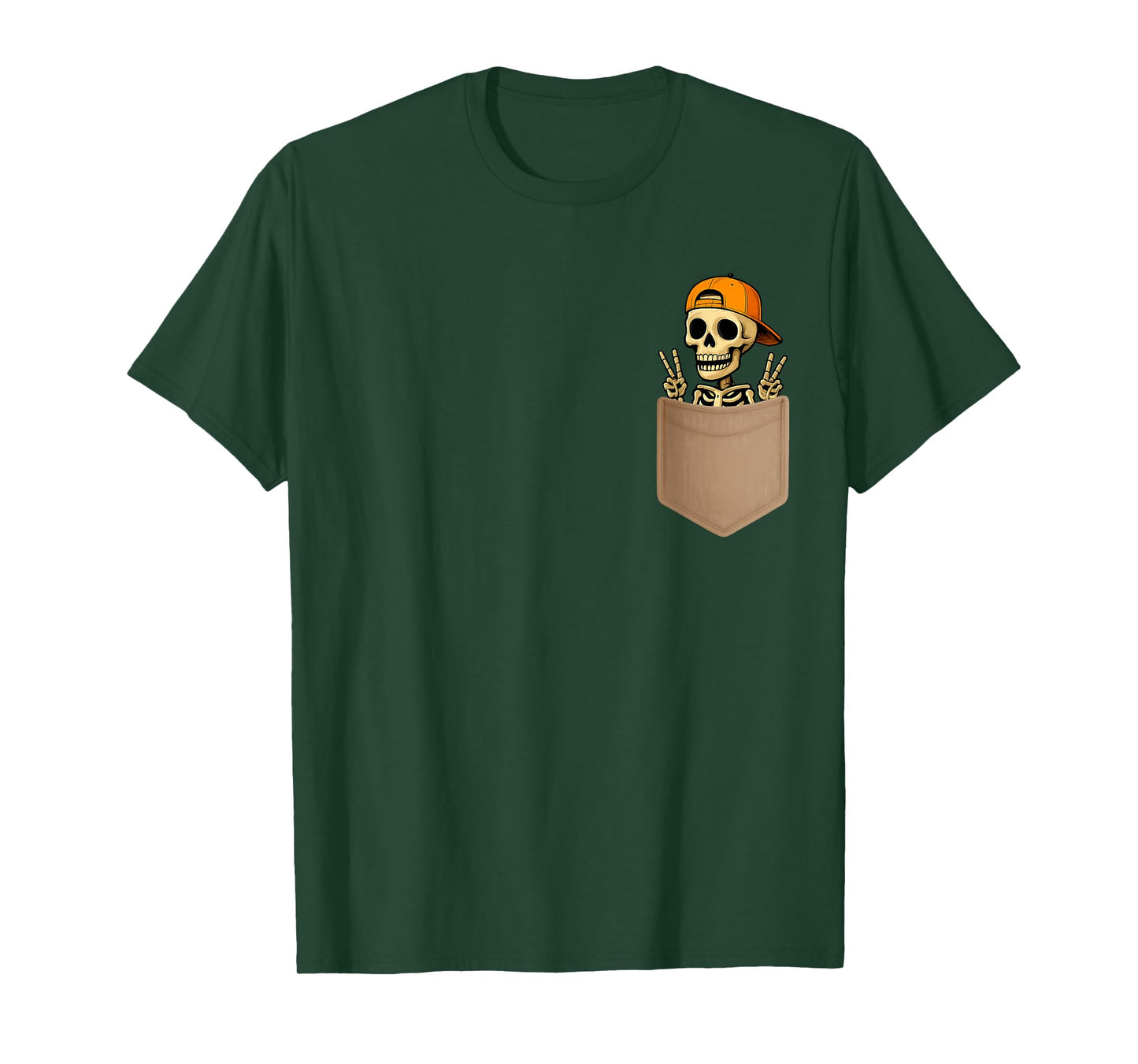 Halloween Skeleton Peeking in Pocket Skeleton Lover T-Shirt