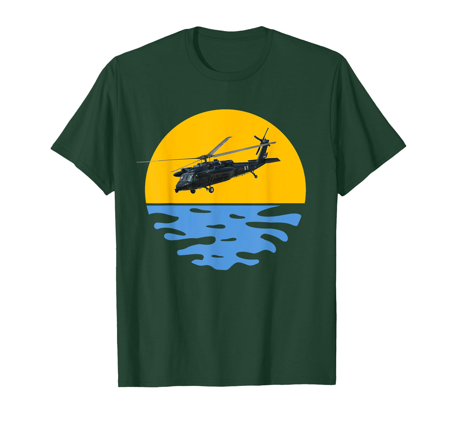 Sunset Army UH-60 Sikorsky Blackhawk Helicopter Pilot Gift T-Shirt