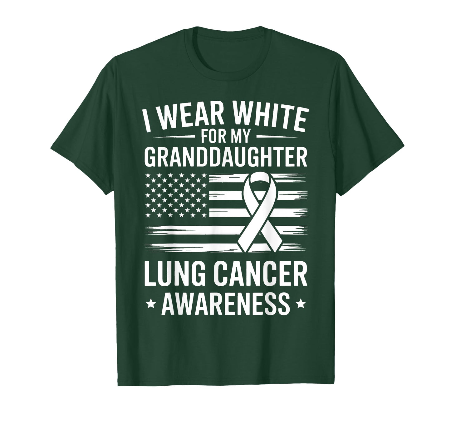 I Wear White for My Granddaughter Lung Cancer Awareness Gift T-Shirt