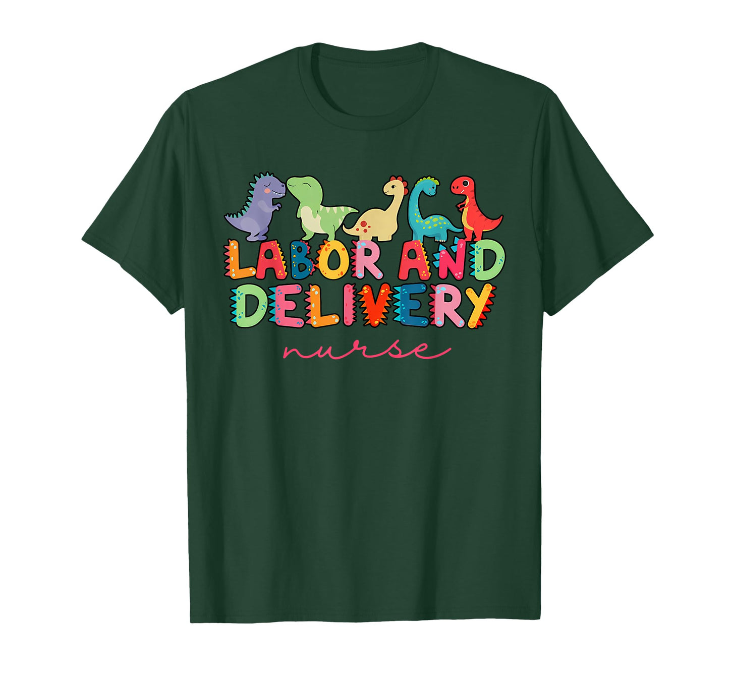 Labor and Delivery Nurse Dinosaur L&D Nurse T-Shirt - Women's Black Leopard Heart Boho Heart Stethoscope T-Shirt - Small - Short Sleeve - Crew Neck - Regular Fit - Imported