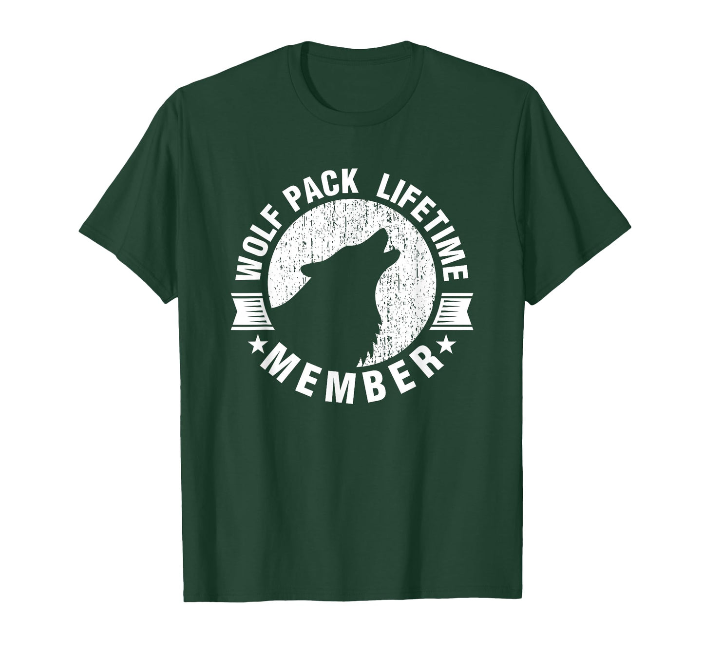 Lifetime Wolf Pack Member Distressed Howling T-shirt T-Shirt