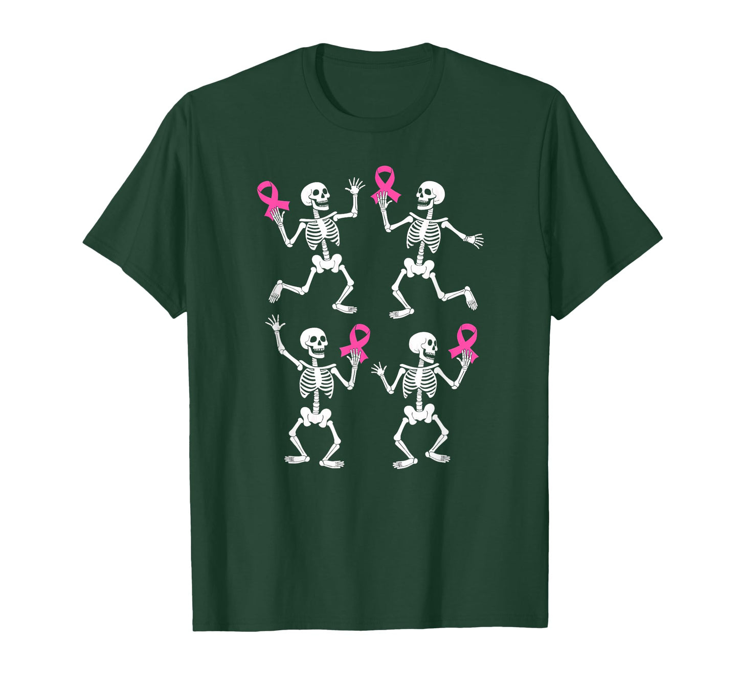 Breast Cancer Awareness Skeleton Dancing Halloween T-Shirt