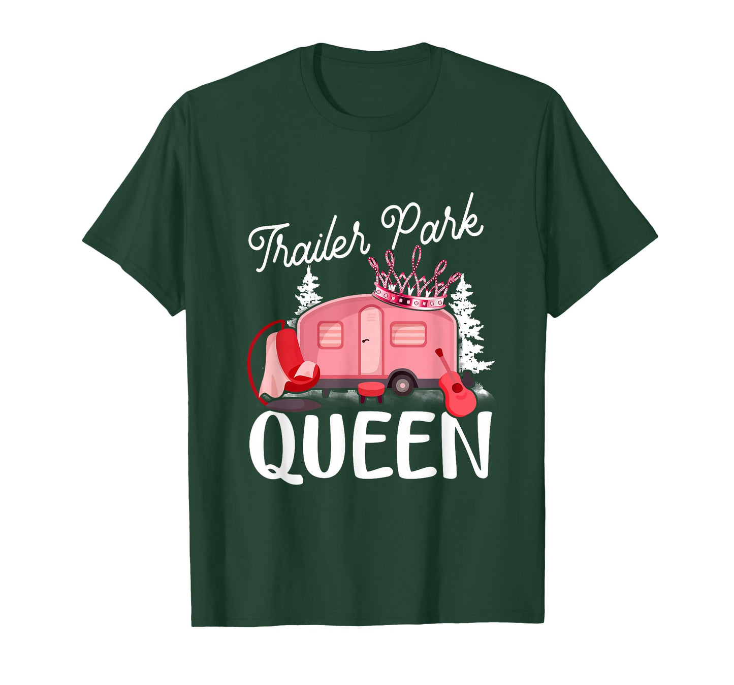 Women Trailer Park Queen Funny Pink Girl RV Camping Travel T-Shirt