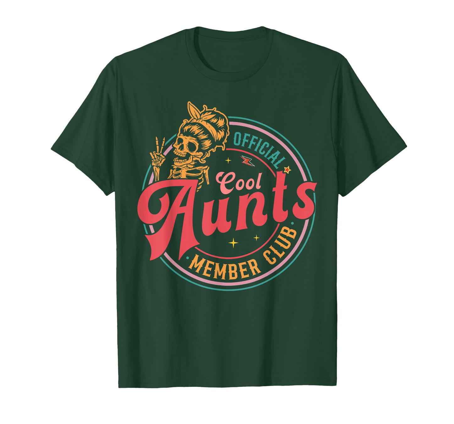 Mother's Day Official Member Cool Aunts Club Skull Halloween T-Shirt