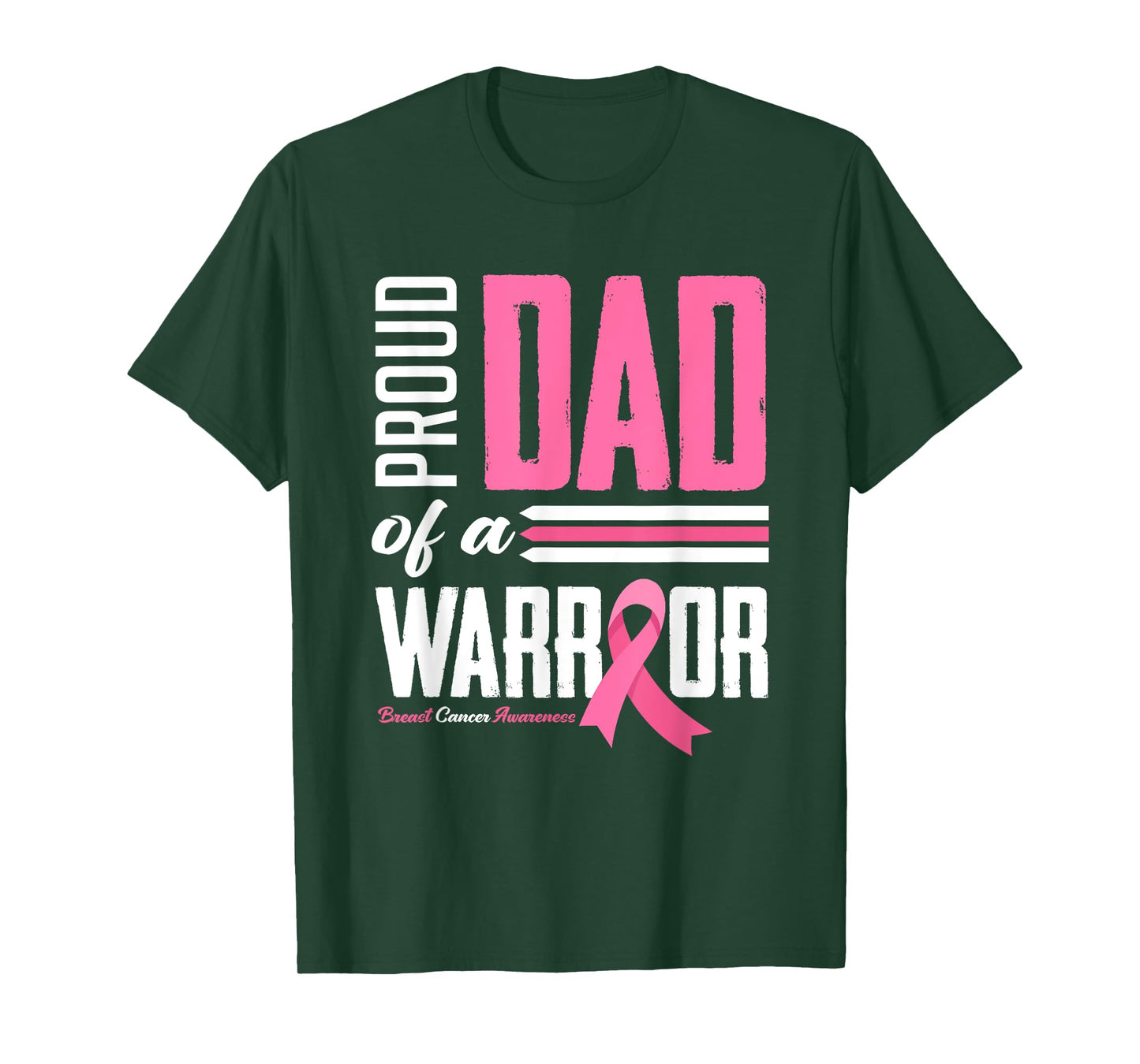 Proud Dad Of A Warrior Daughter Breast Cancer Awareness T-Shirt