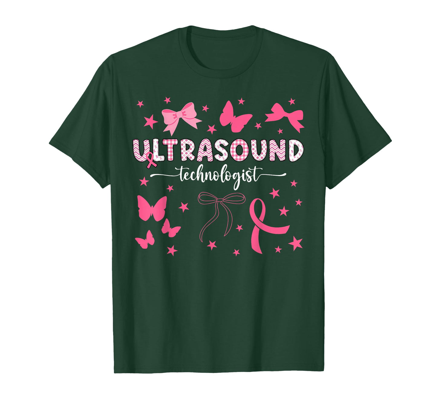 Ultrasound Coquette Breast Cancer Awareness Month Rad Tech T-Shirt