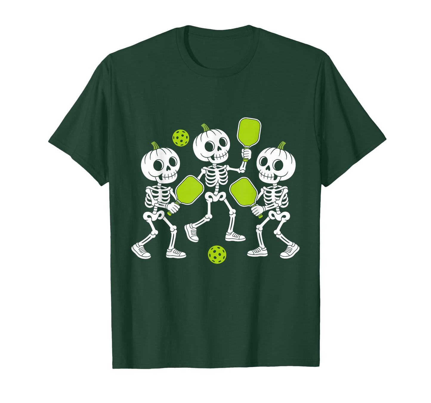 Dancing Skeletons Pickleball Halloween Costume T-Shirt