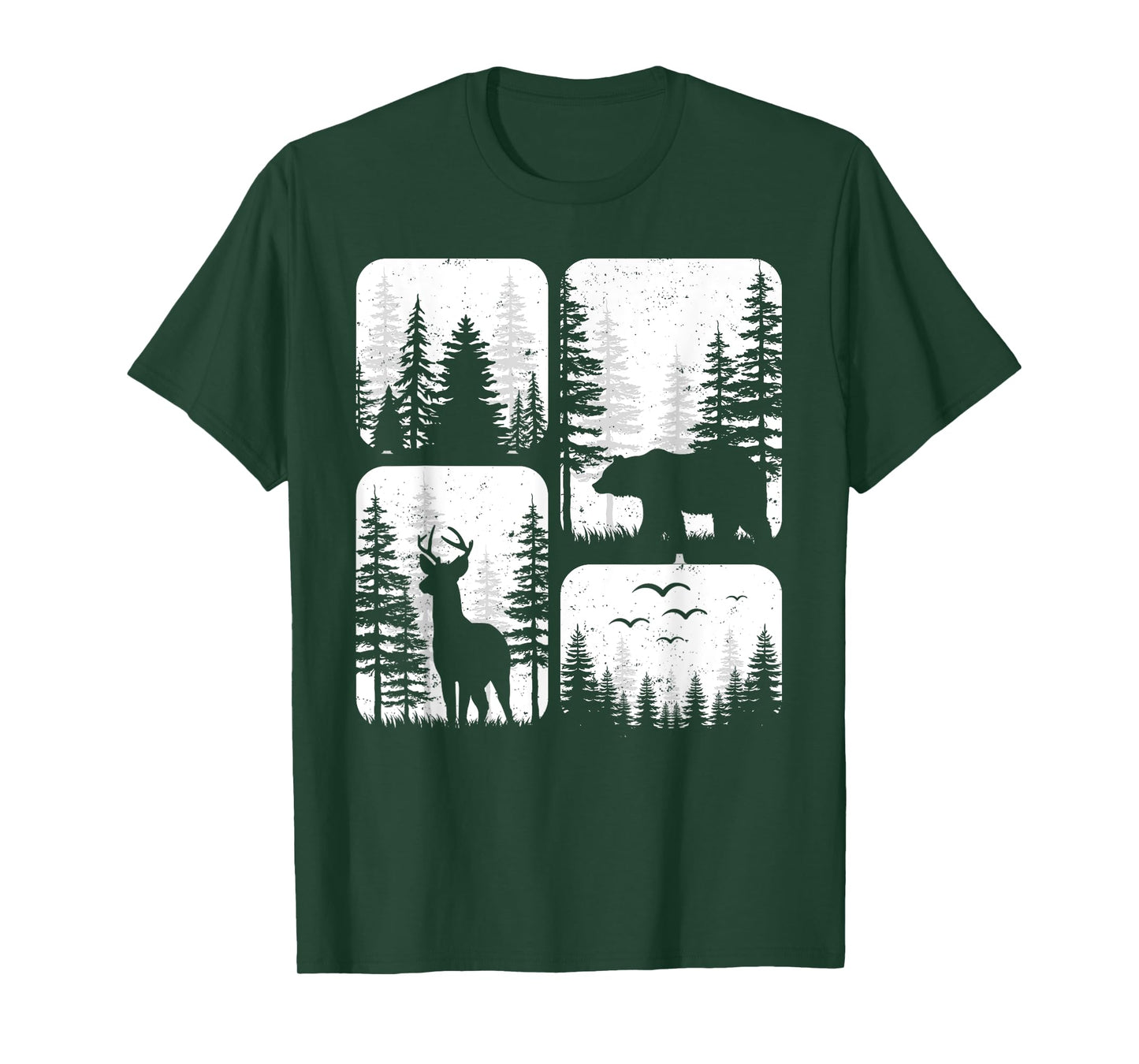 Trees Reflection Wildlife Nature Deer & Bear Forest Outdoor T-Shirt