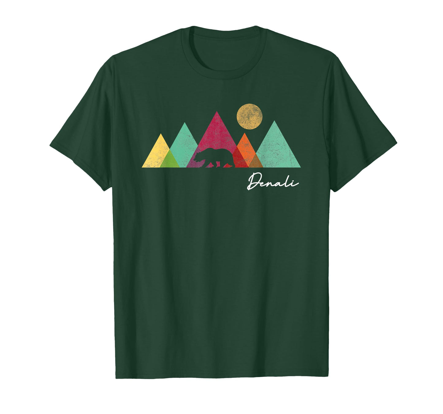 Alaska Denali National Park Souvenir Colorful Bear Mountains T-Shirt