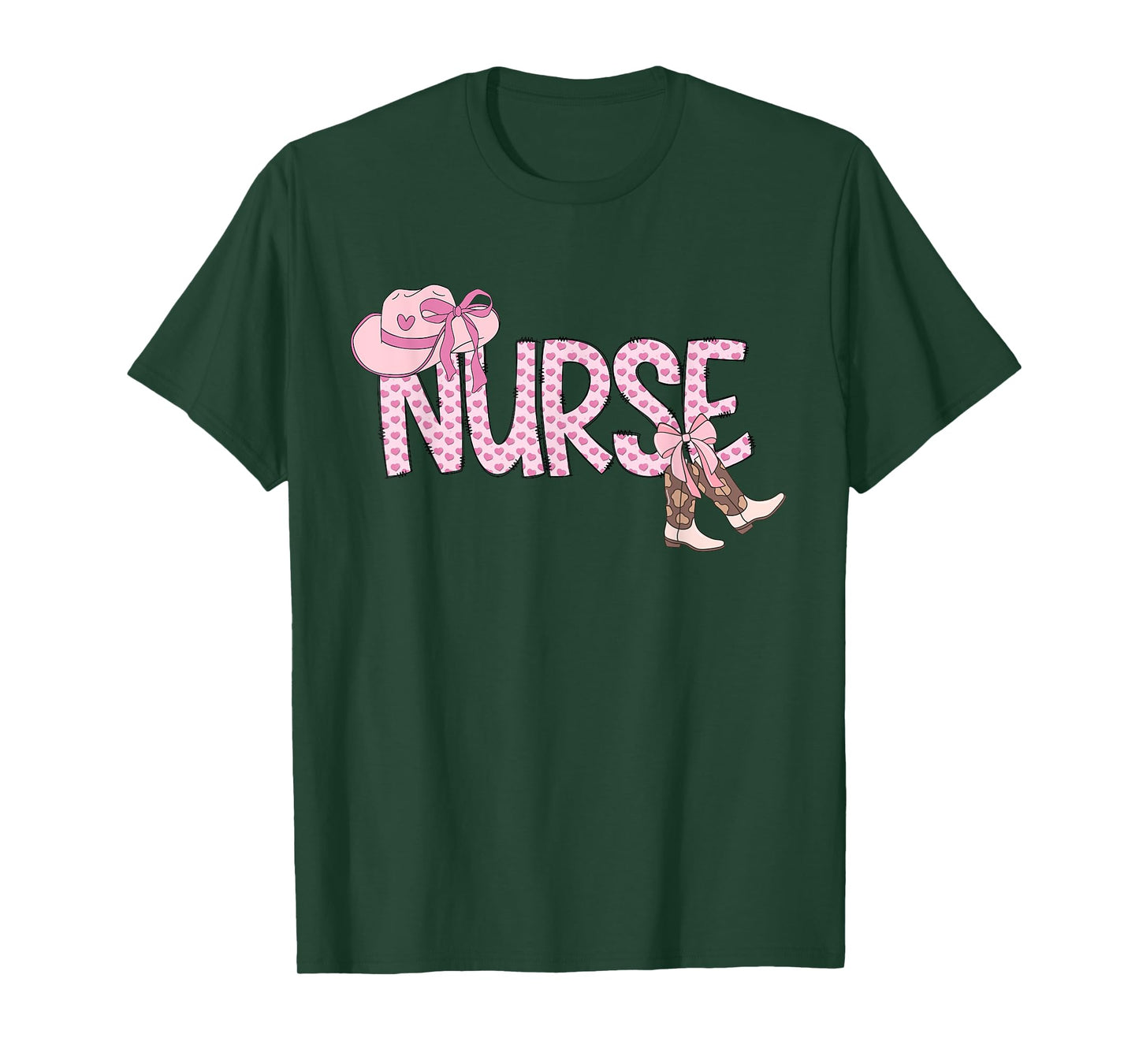 Pink Coquette Western cowgirl Nurse Nursing T-Shirt