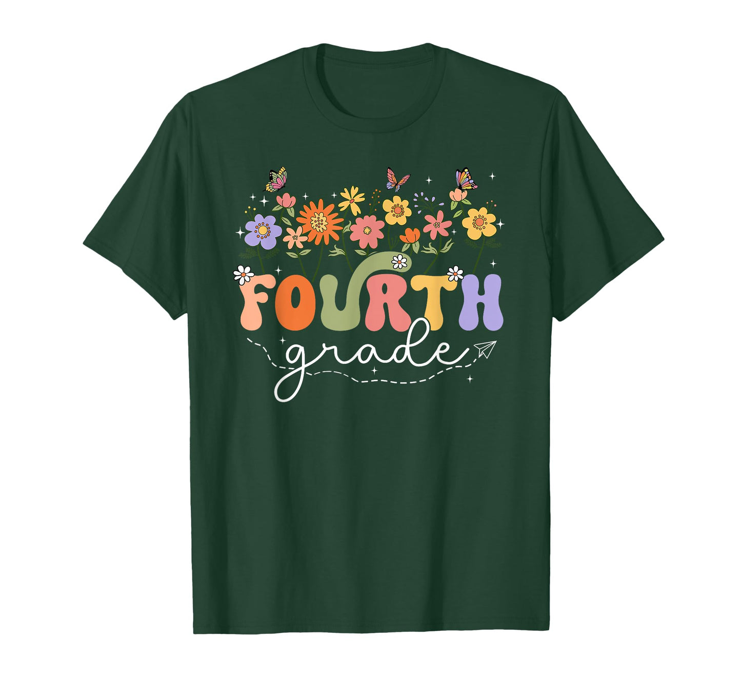 4th Fourth Grade Teacher Wildflower Back To School Floral T-Shirt