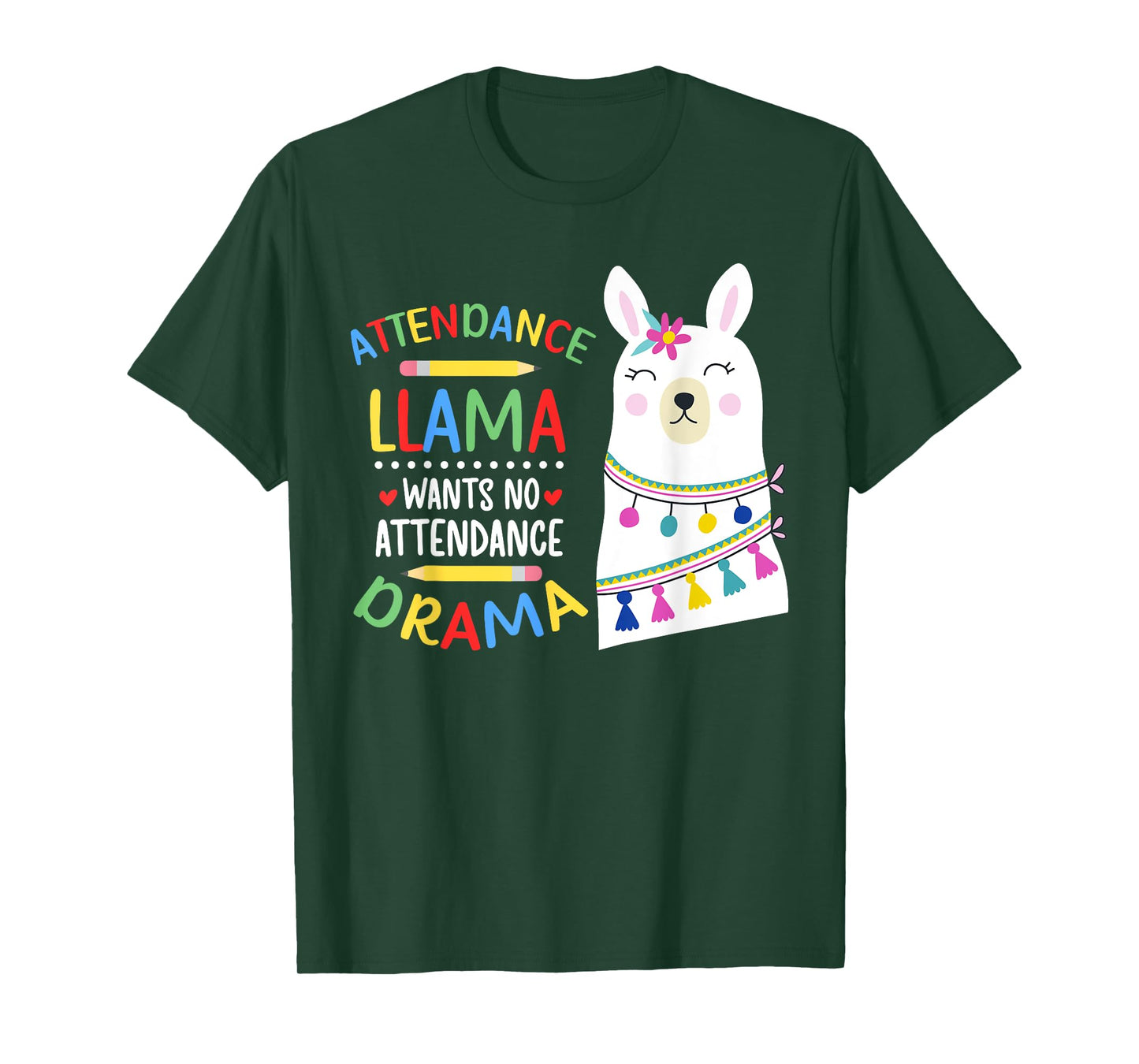 Attendance Llama Attendance Clerk School Attendance Clerk T-Shirt