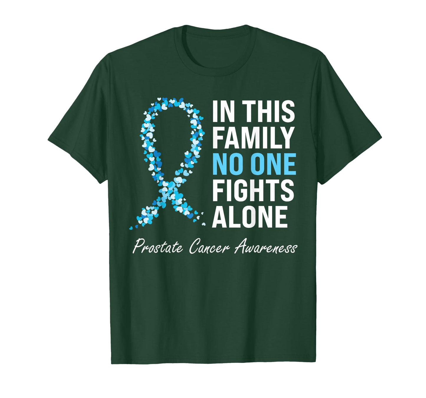 Family Prostate Cancer Awareness Light Blue Ribbon Survivor T-Shirt