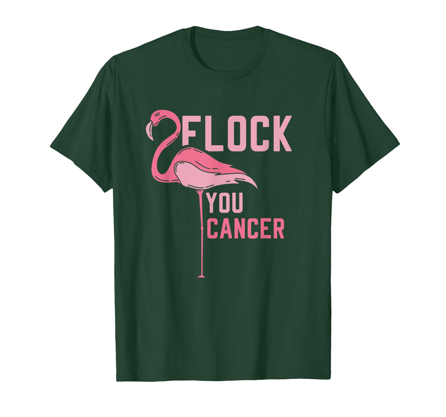 Funny Flamingo Flock You Breast Cancer Pink Awareness Design T-Shirt
