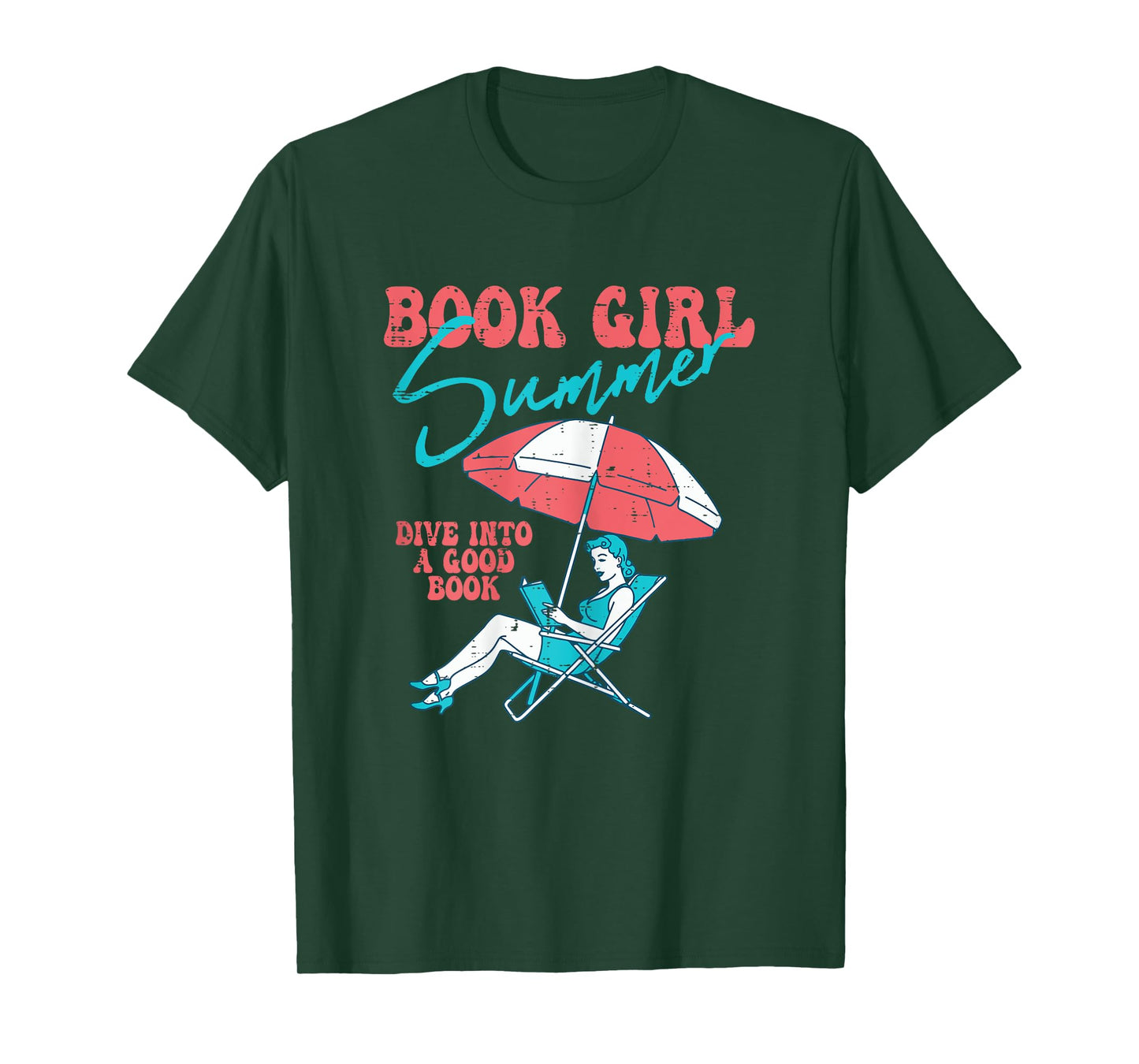Book Girl Summer Reading Beach Vacation Women Girls Kids T-Shirt