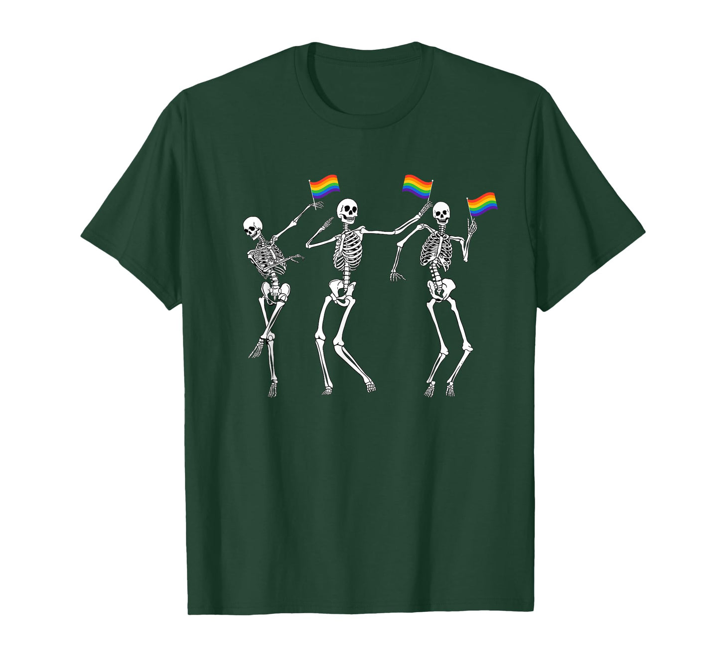 Skeleton Halloween LGBT Flag Skeleton Gay Pride Month T-Shirt