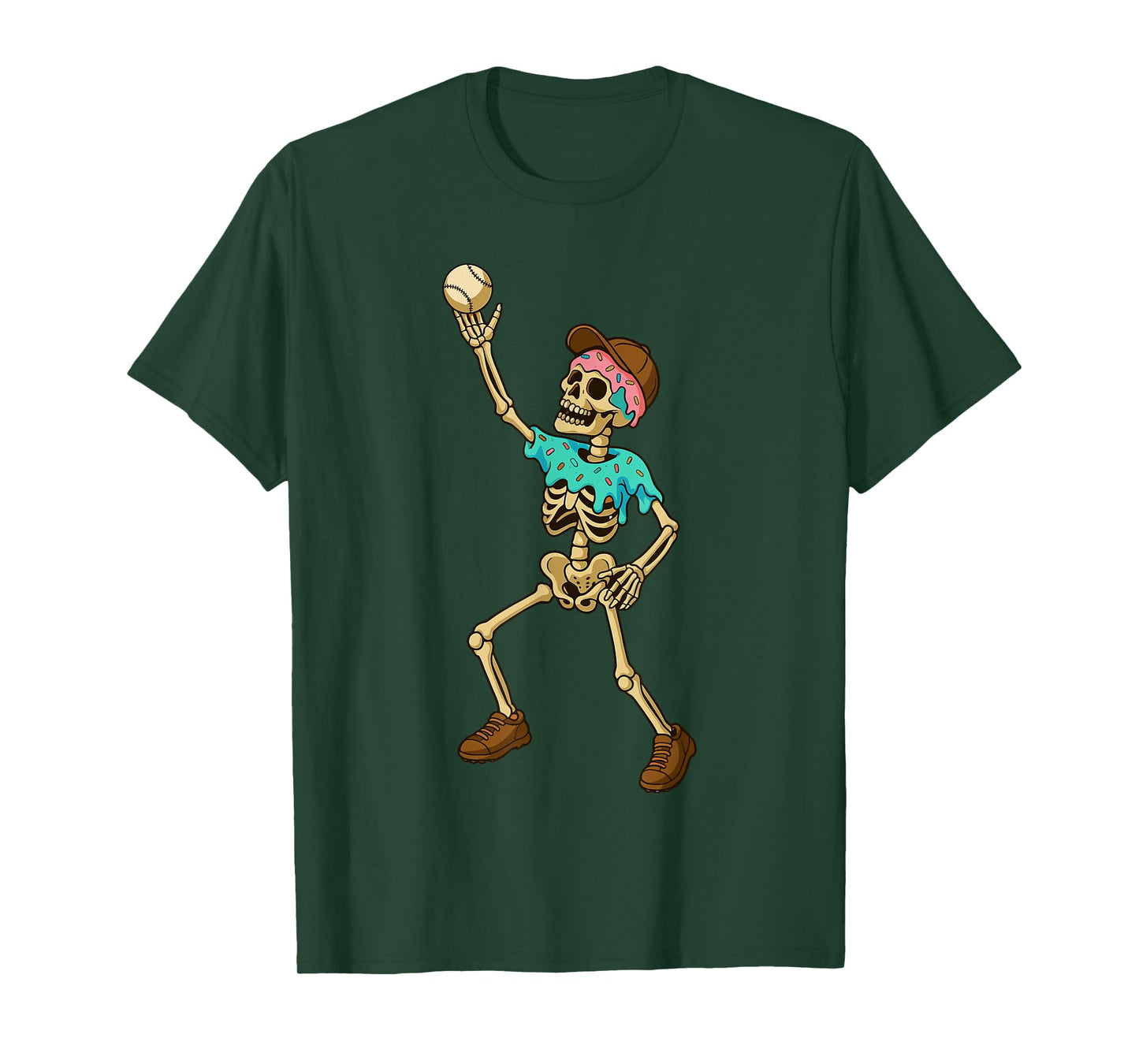 Baseball Lifestyle 101 Apparel Youth Ice Cream Drip Skeleton T-Shirt