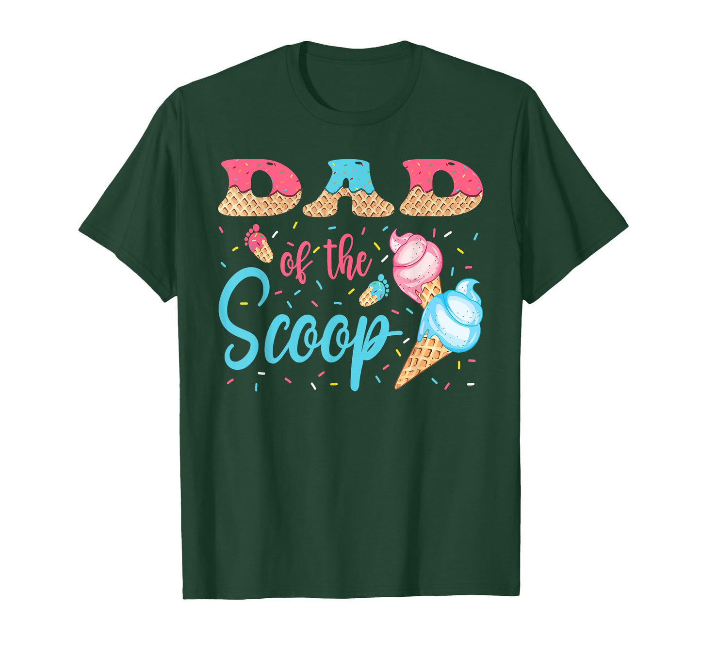 Dad Of The Scoop Ice Cream Gender Reveal Baby Shower T-Shirt
