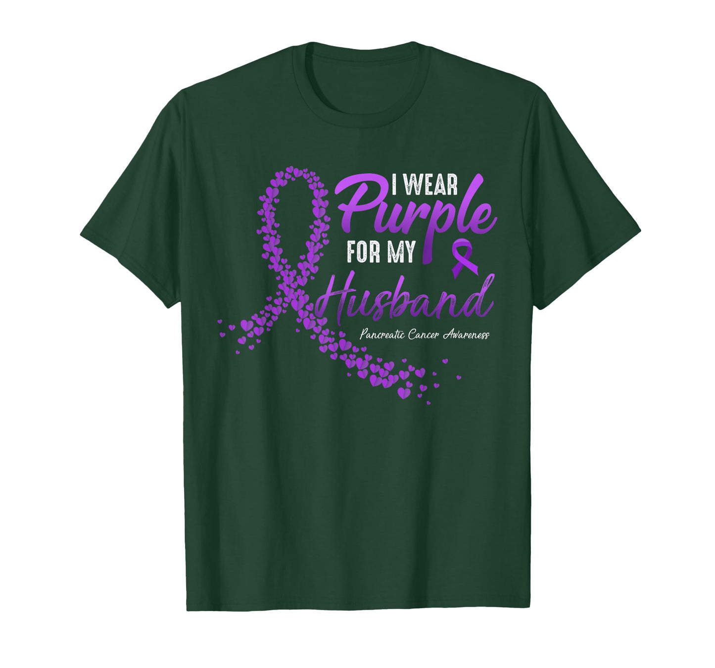 I Wear Purple For HUSBAND Pancreatic Cancer Awareness gifts T-Shirt