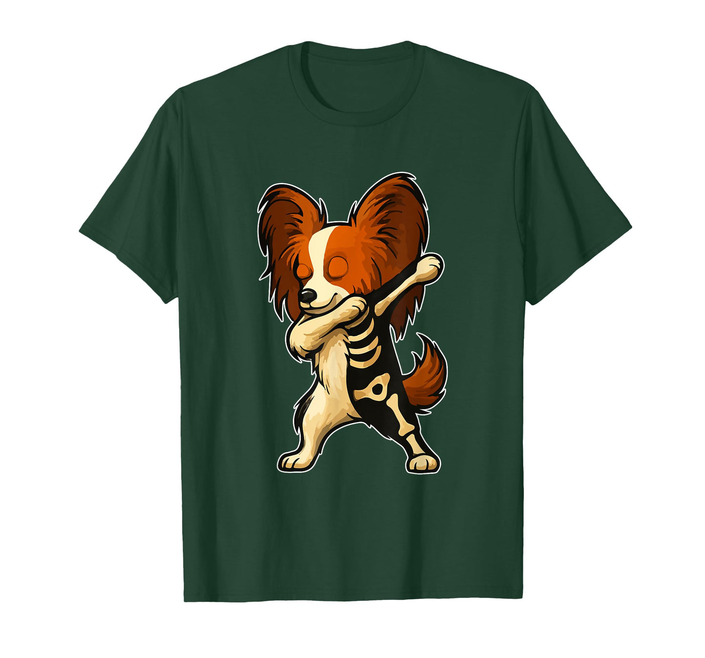 Dabbing Papillon Half Skeleton Halloween Owner Lover T-Shirt