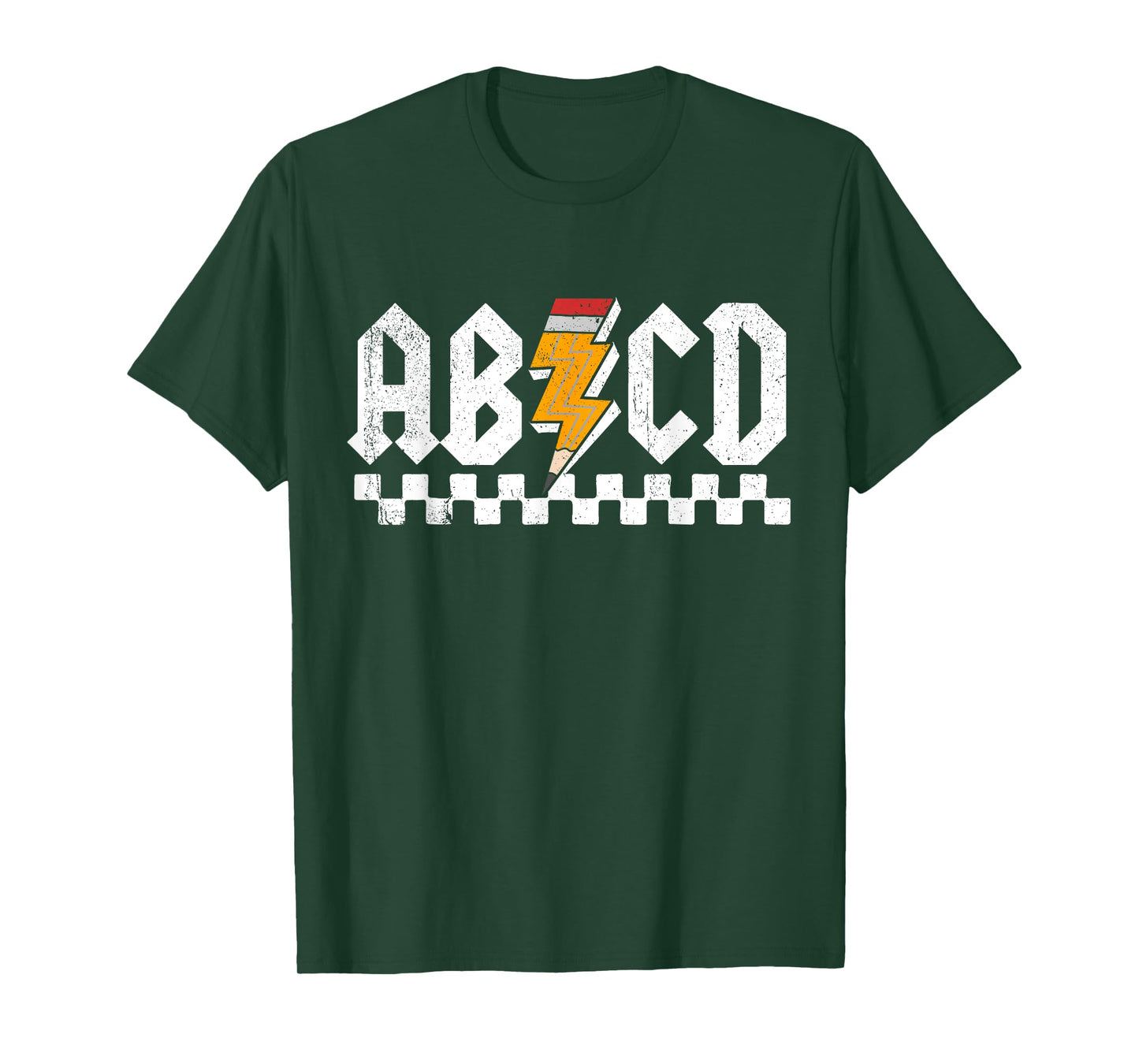 AB CD Lightning Checkered Pencil Leopard Testing Day Teacher T-Shirt for Men Women Kids