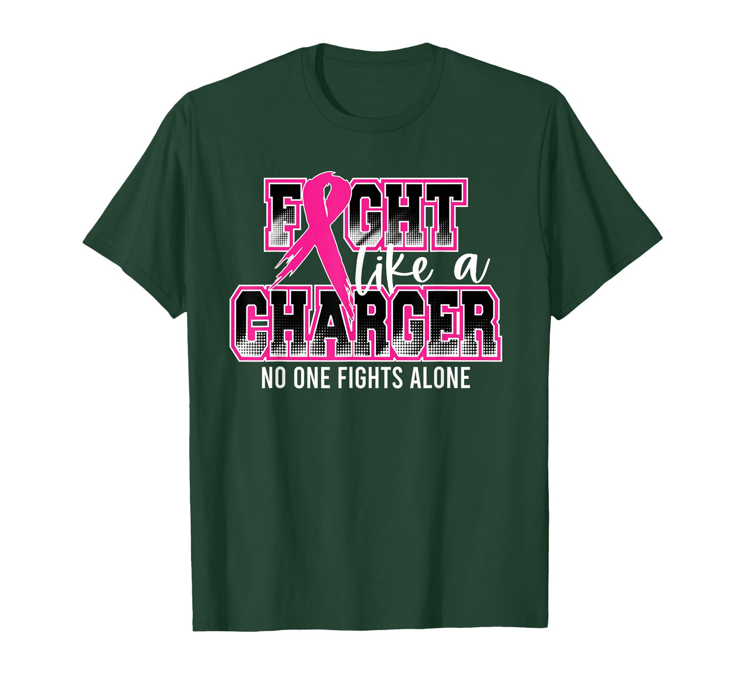 Fight Like a Charger Breast Cancer Awareness Pink Ribbon T-Shirt