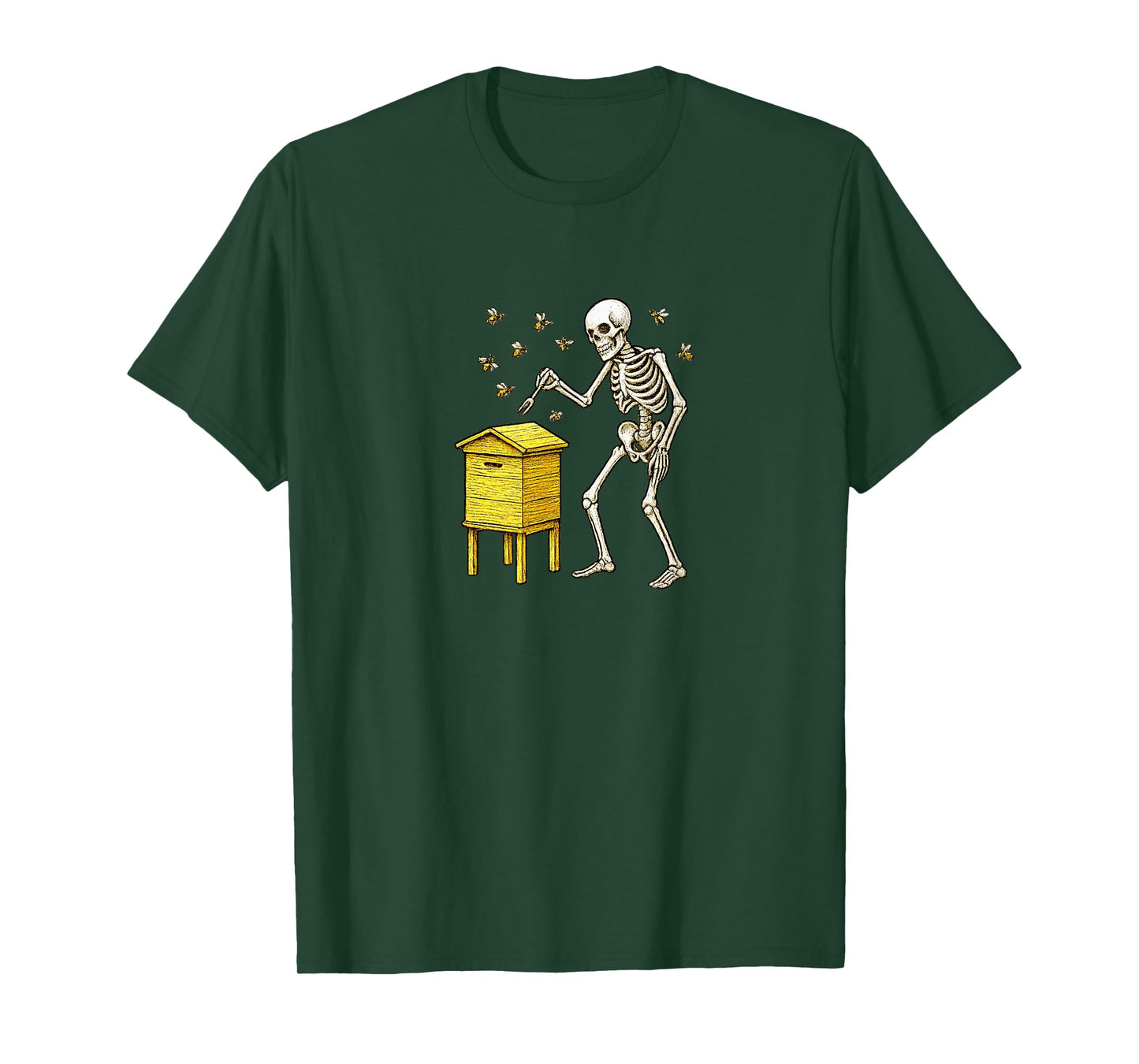 Skeleton Beekeeper Bees Beekeeping Bumblebee Hive Honey T-Shirt