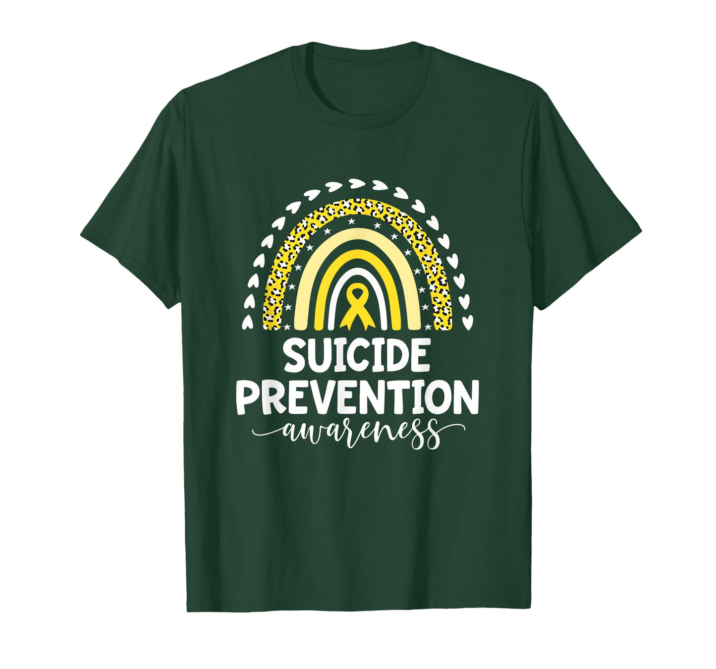 Yellow Rainbow Ribbon Support Suicide Prevention Awareness T-Shirt