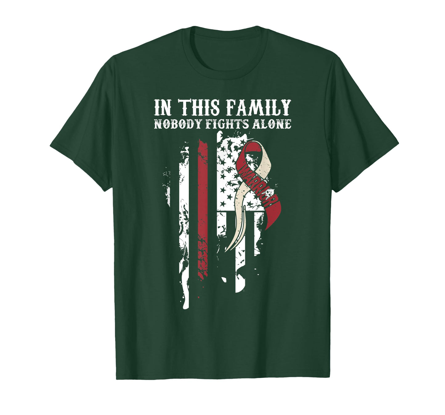 Nobody Alone- Throat Cancer Awareness Support Ribbon T-Shirt