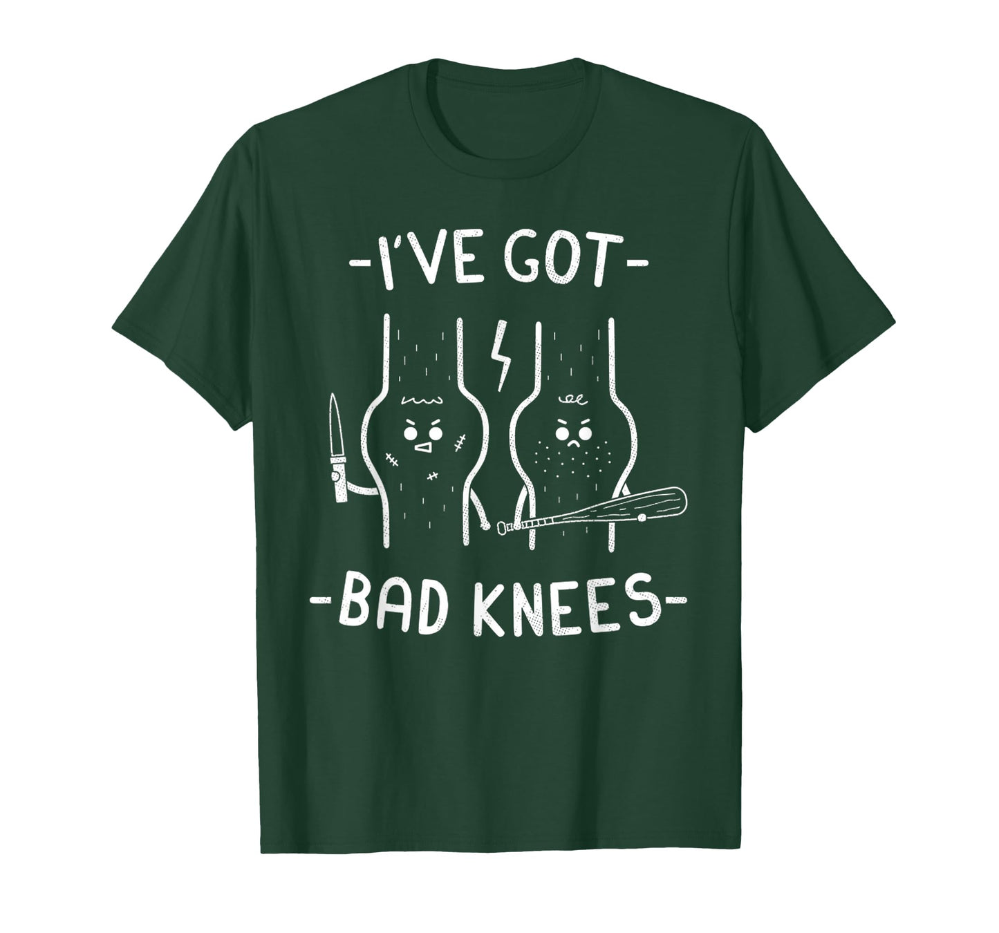 Vintage I've Got Bad Knees Fun Skeleton Knees Injury Jokes T-Shirt