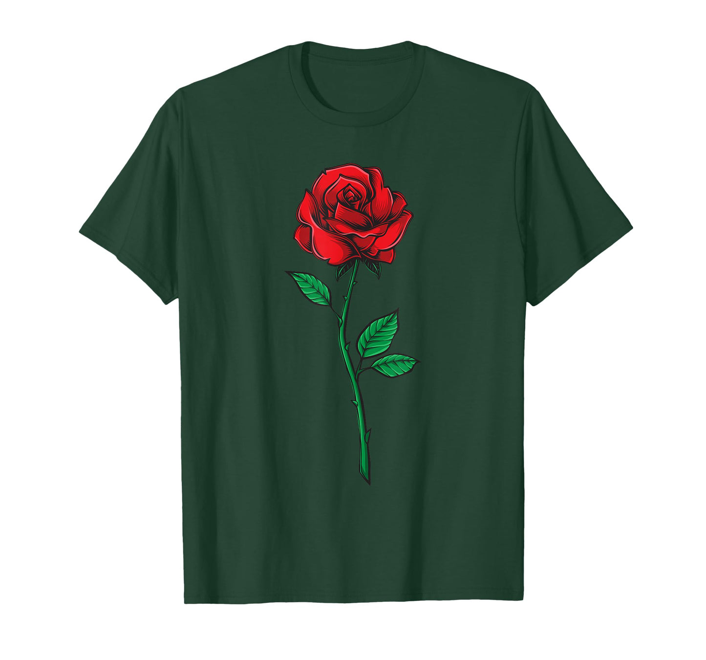 Single Red Rose Pocket Flower Romantic Love Pocket T-Shirt