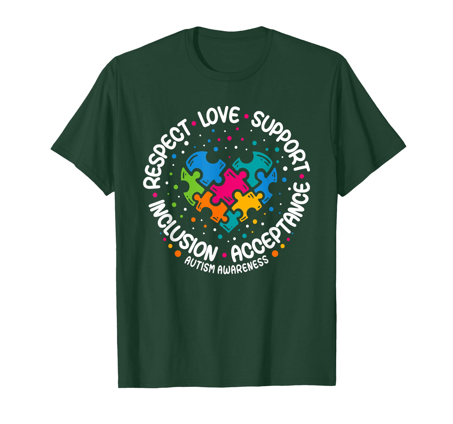 Autism Awareness Respect Love Support Blue Autism T-Shirt