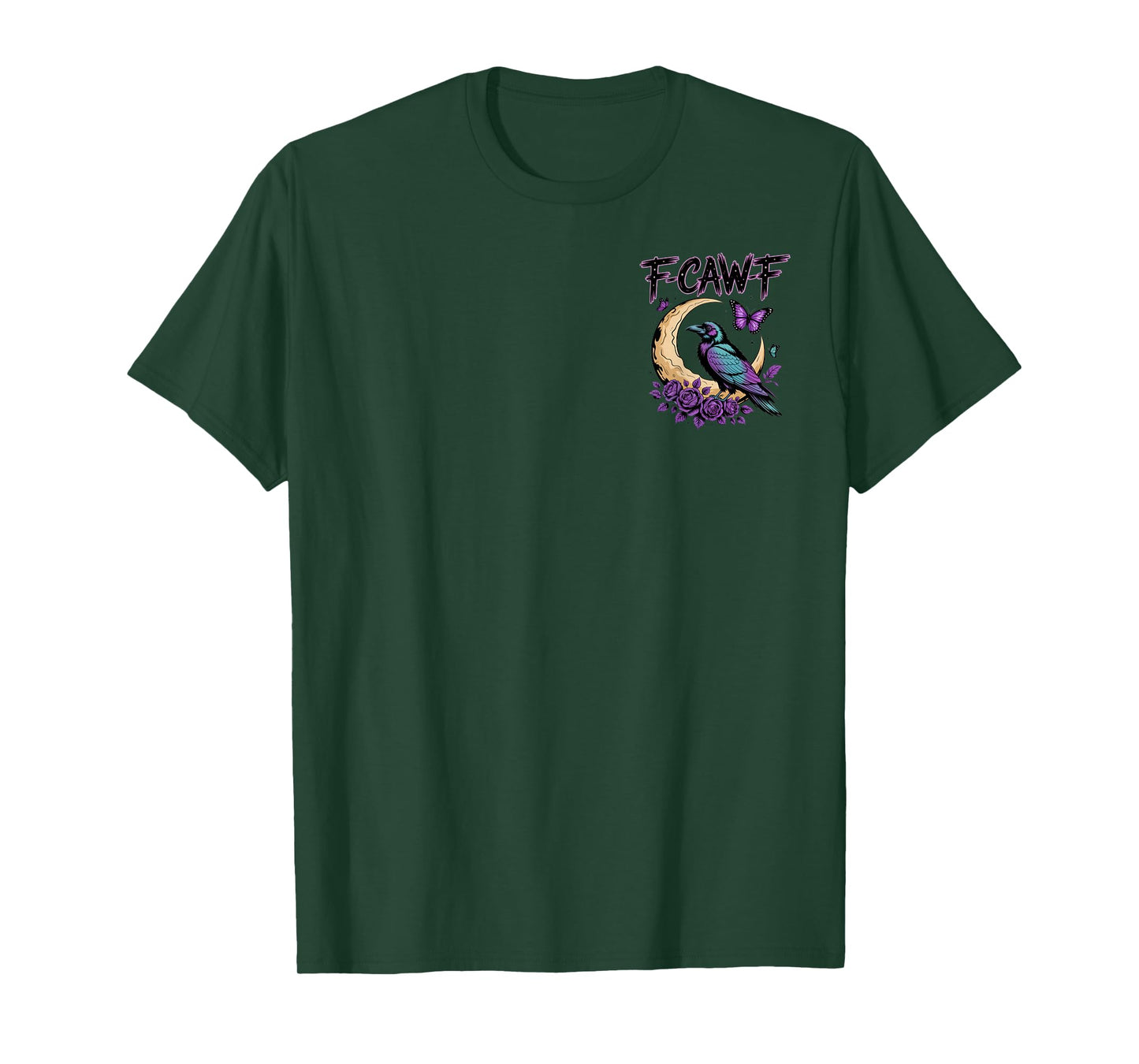F-CAW-F Raven Enthusiast Halloween Sarcastic Vibe Apparel T-Shirt