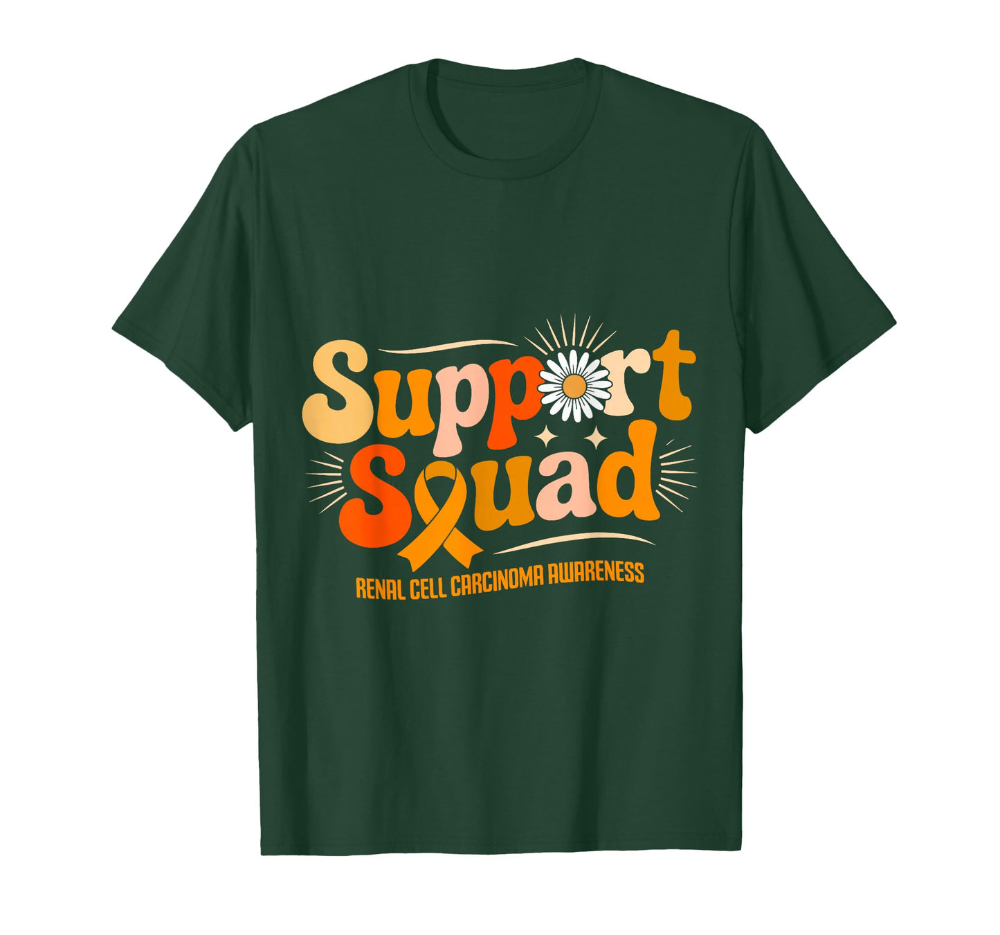 Support Squad Renal Cell Carcinoma Awareness Retro Ribbon T-Shirt