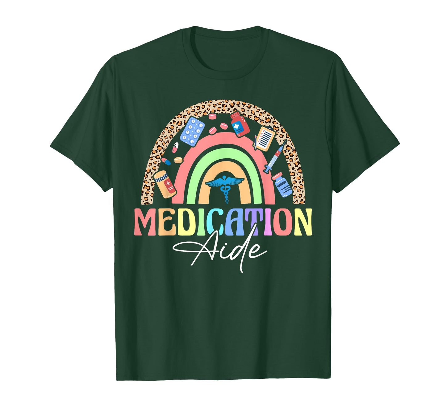 Medication Aide Appreciation Rainbow T-Shirt