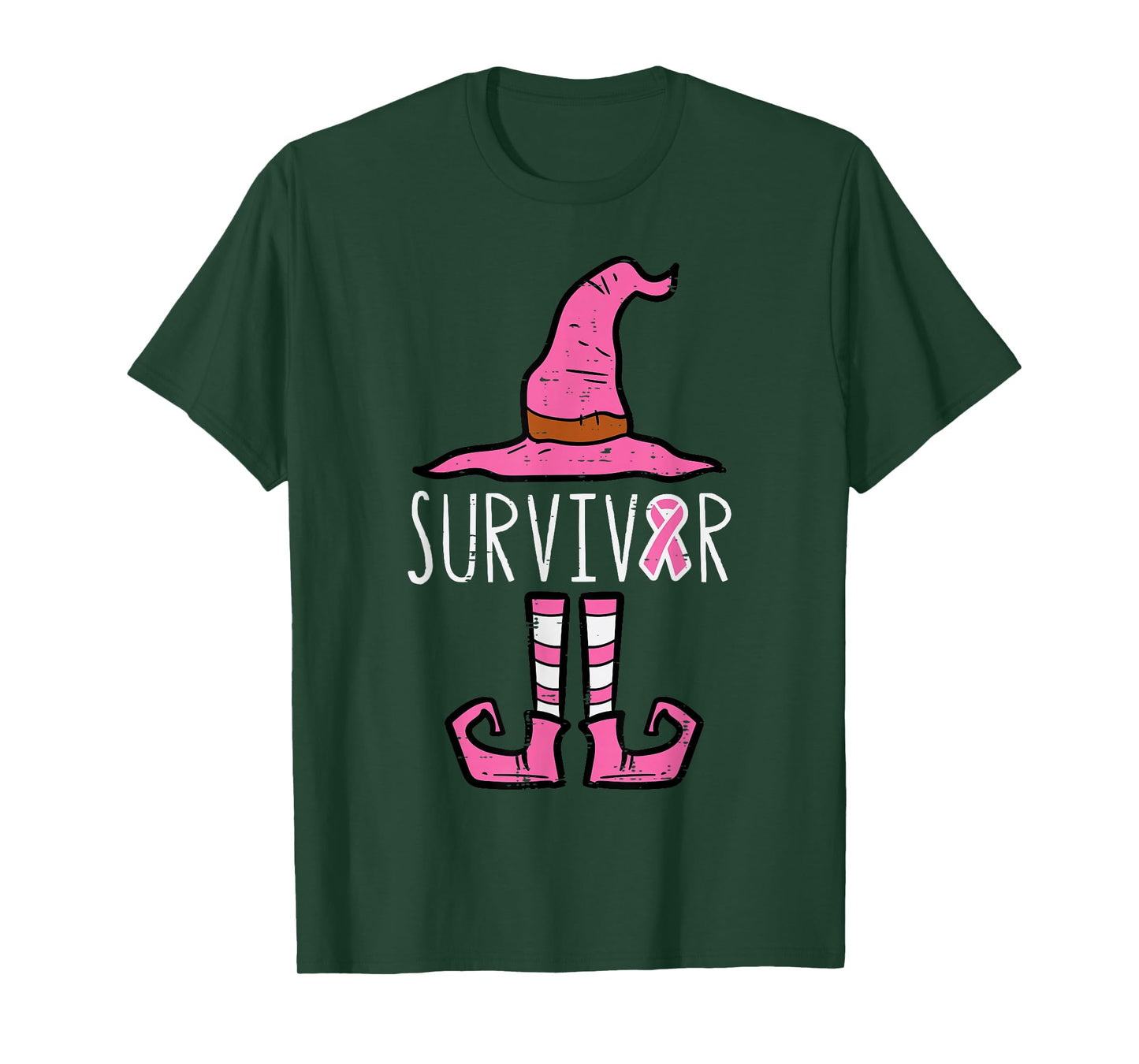 Survivor Pink Witch October Breast Cancer Awareness Women T-Shirt