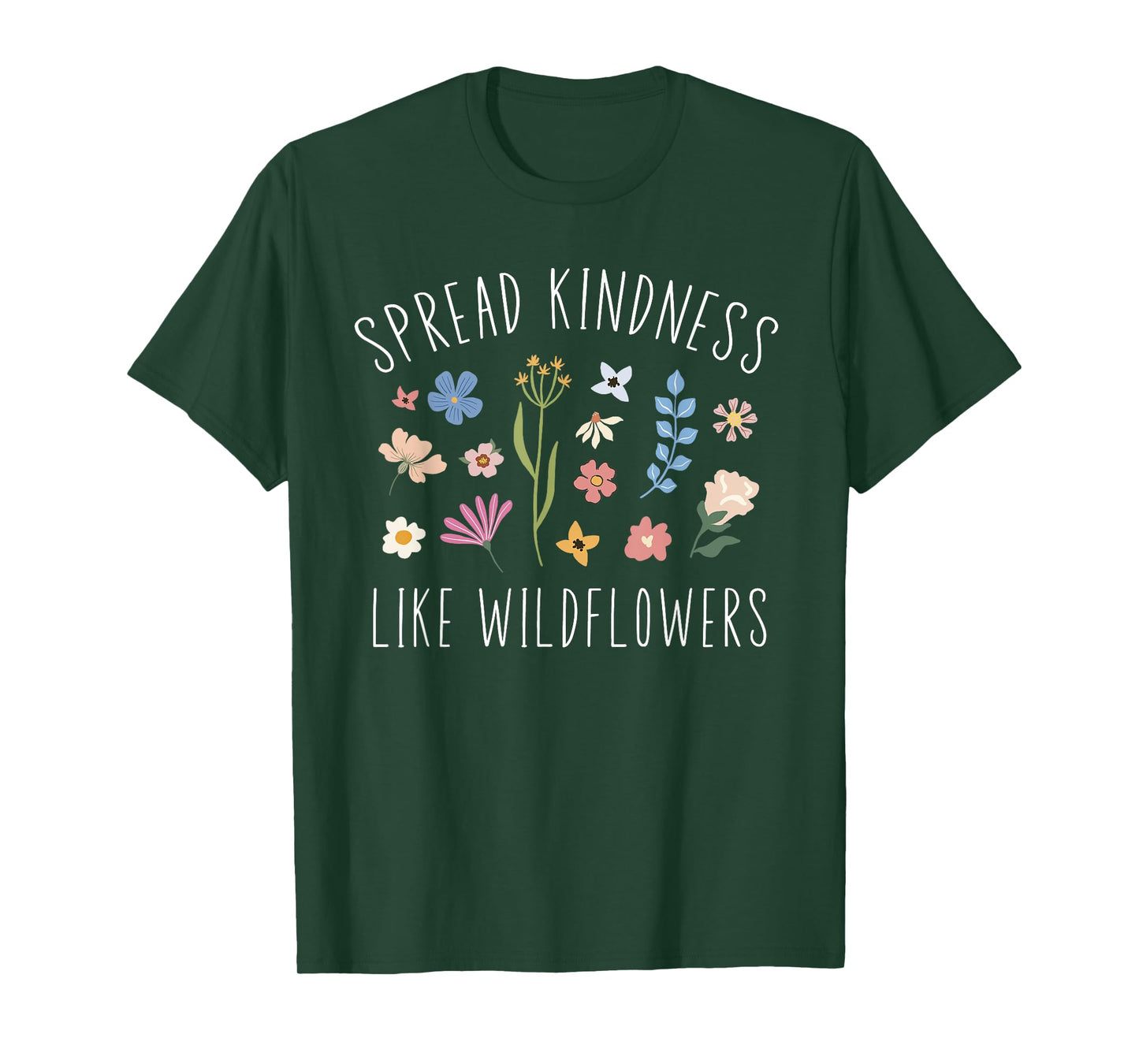 Spread Kindness Like Wildflowers Women's Boho Inspirational T-Shirt