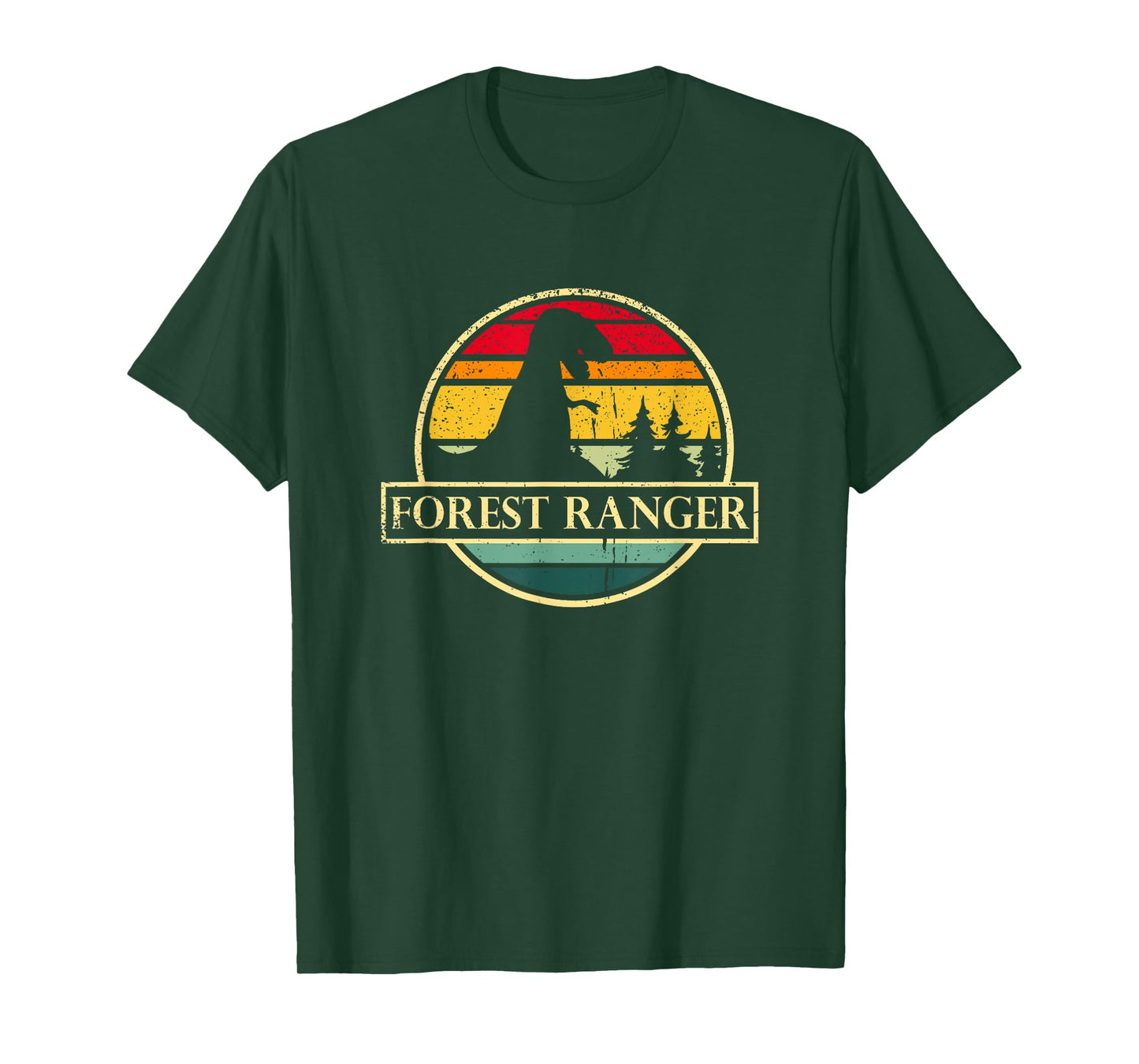 Retro Forest Ranger Dinosaur Vintage Forester Nature Camping T-Shirt