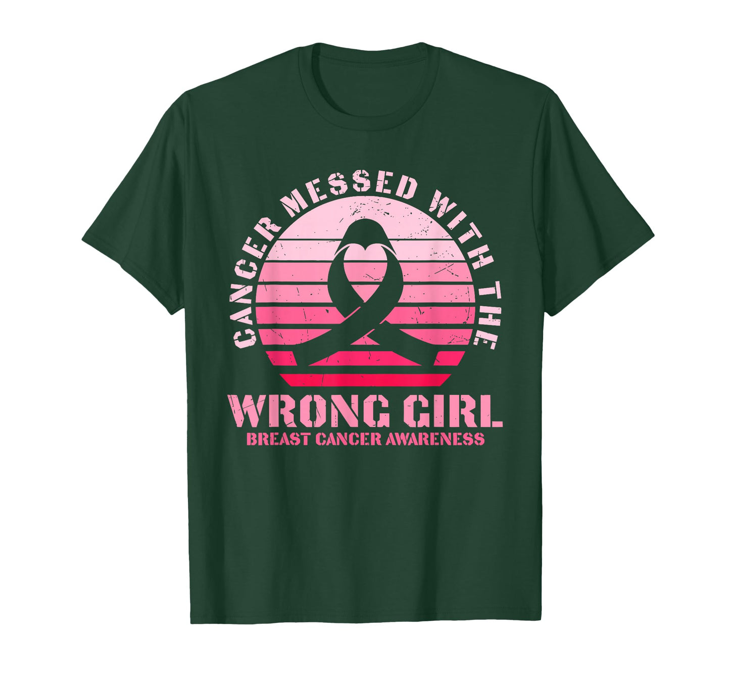 Cancer Messed With The Wrong Girl Breast Cancer Awareness T-Shirt