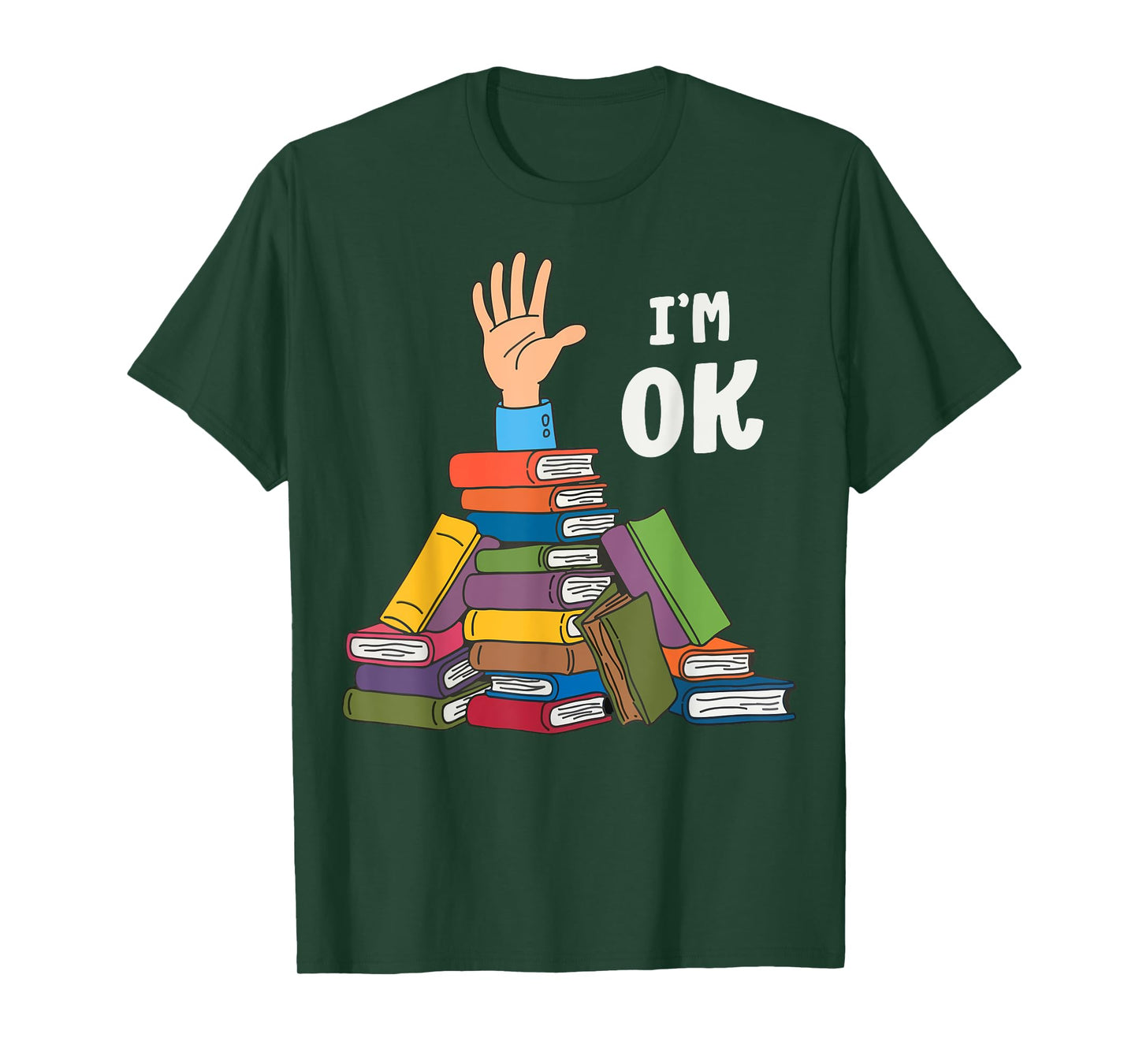 Reading Books Librarian Nerd I'm Ok Teacher School Humor T-Shirt