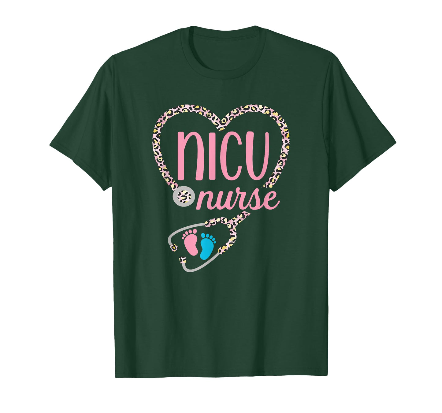 NICU Nurse Nursing Neonatal Leopard Pattern Design T-Shirt