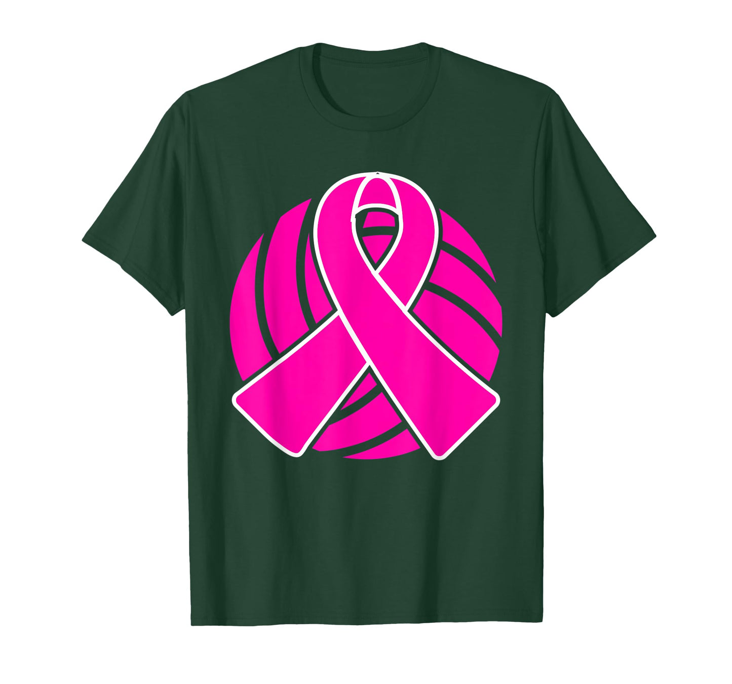 Breast Cancer Volleyball Player Pink Ribbon Awareness T-Shirt