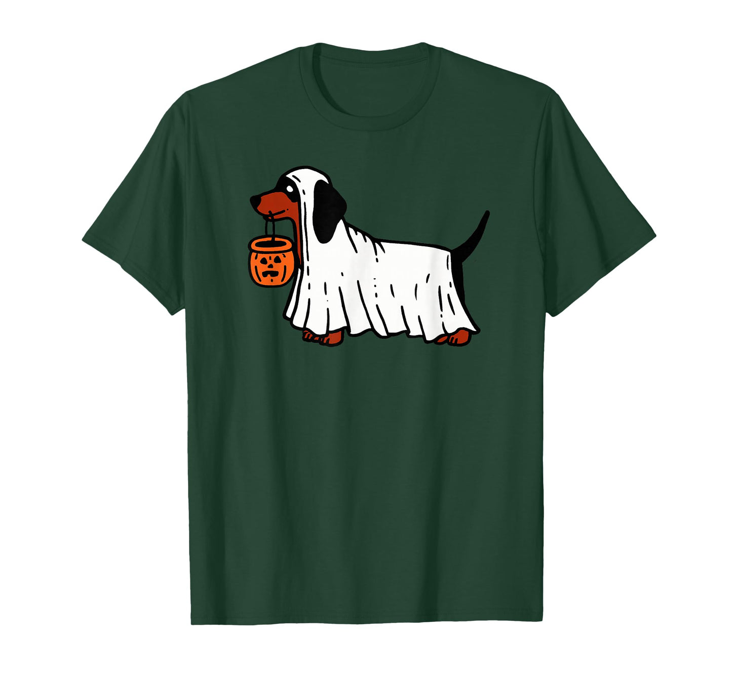 Dachshund Halloween Ghost Skeleton Dog Cute Spooky Lover T-Shirt