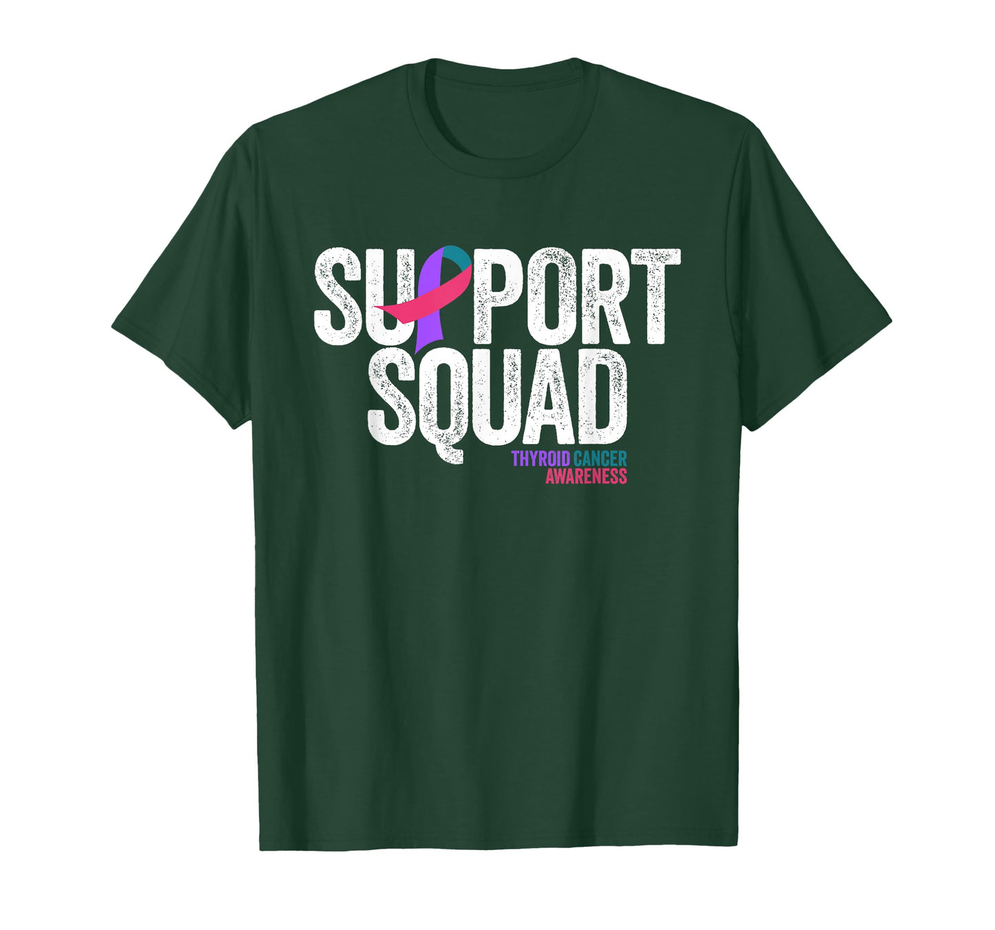 Support Squad Distressed Family Thyroid Cancer Awareness T-Shirt
