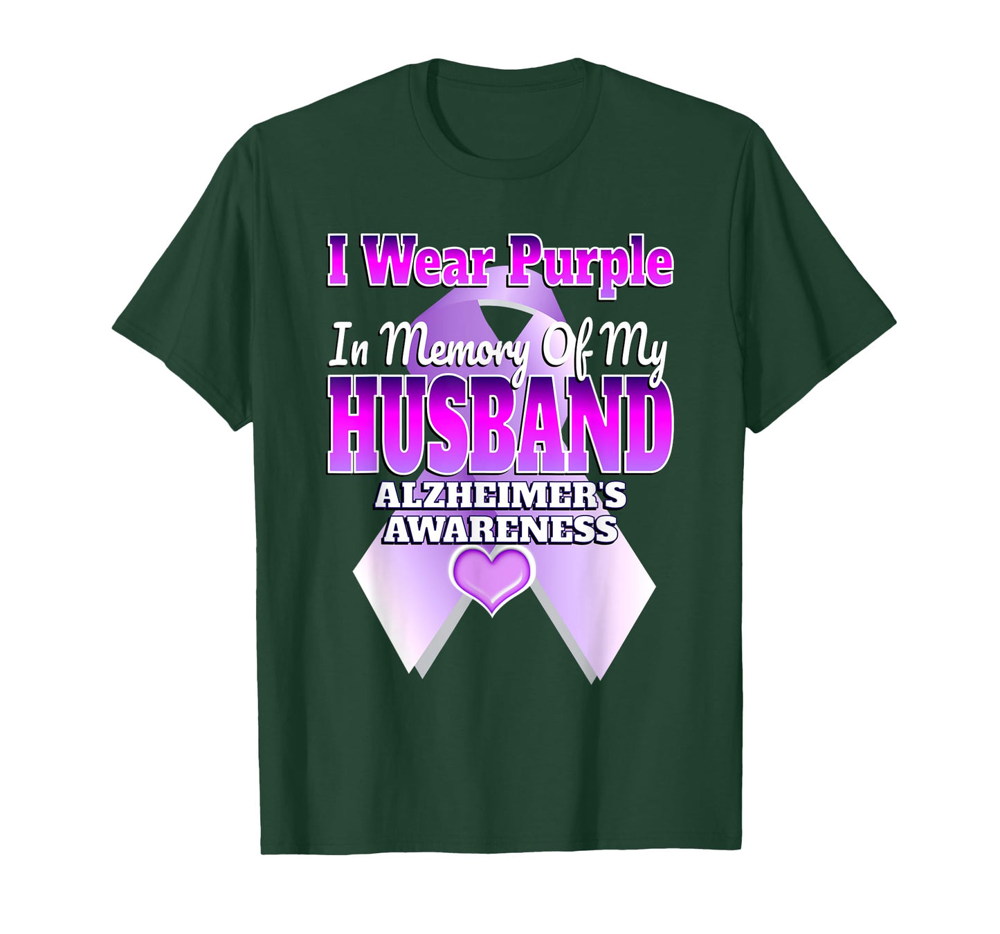 I Wear Purple In Memory Of My Husband Alzheimer's Awareness T-Shirt