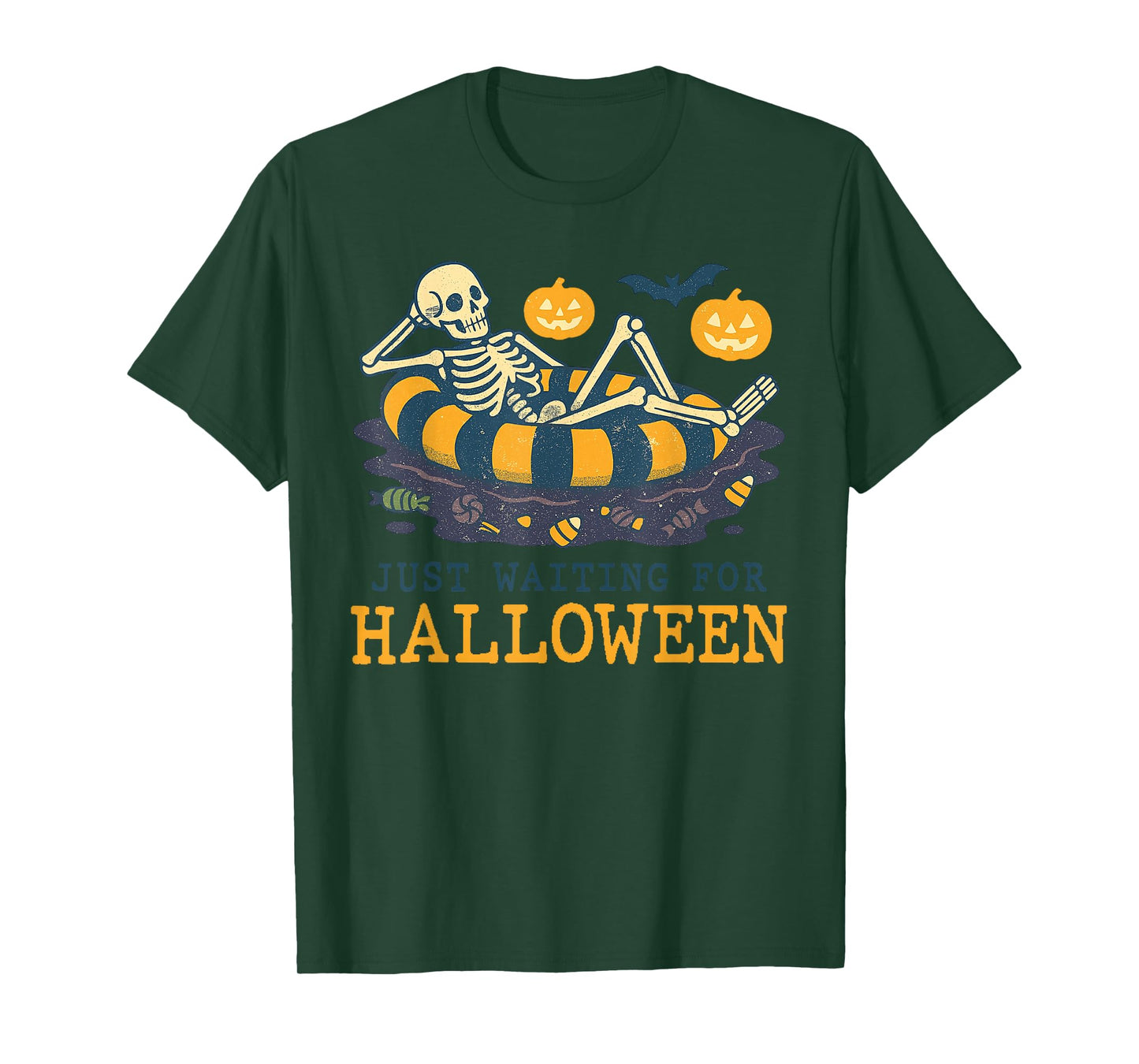 Spooky Summer Skeleton Just Waiting for Halloween T-Shirt