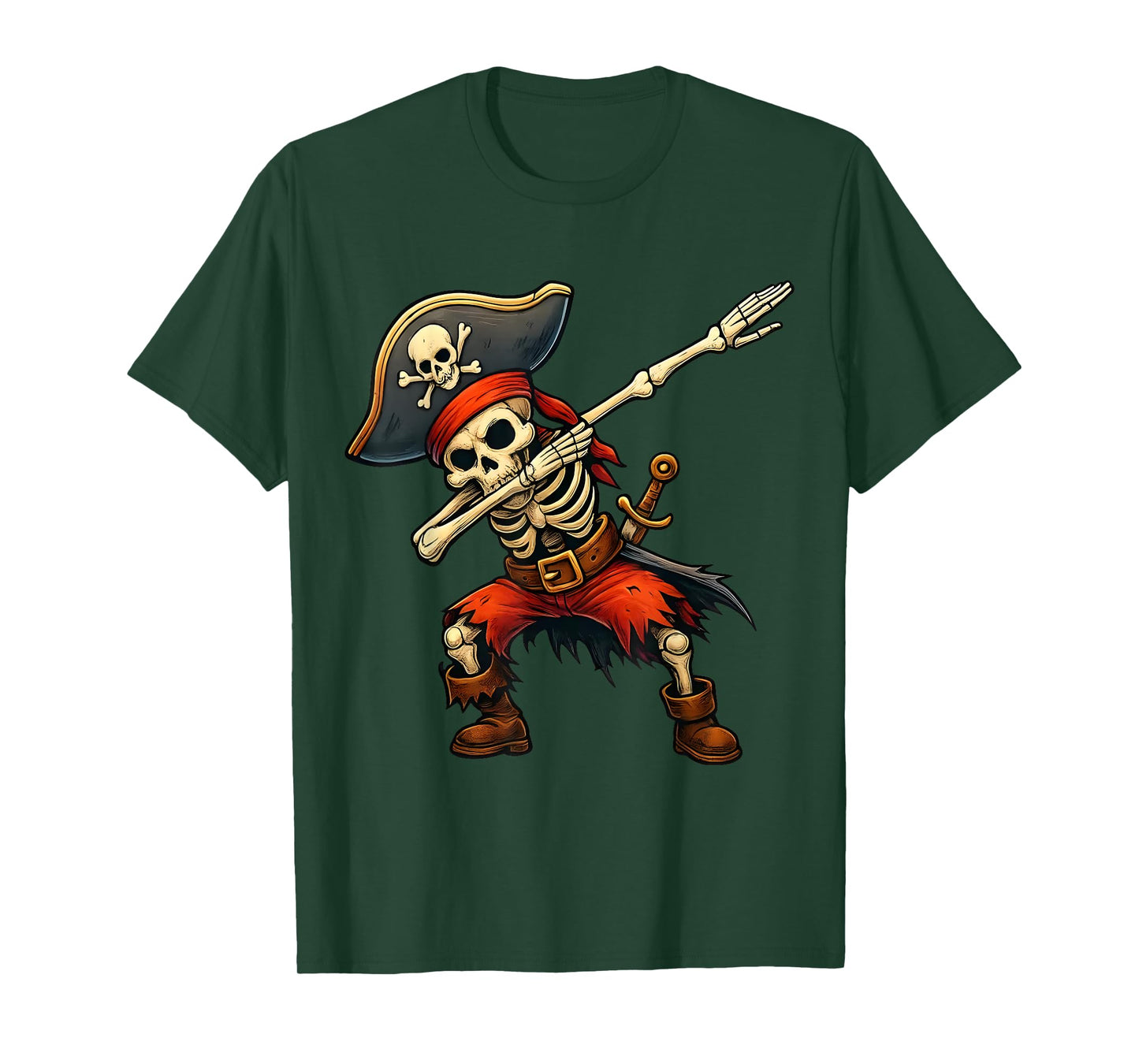 Dabbing Skeleton Pirate Halloween Kids Pirate T-Shirt