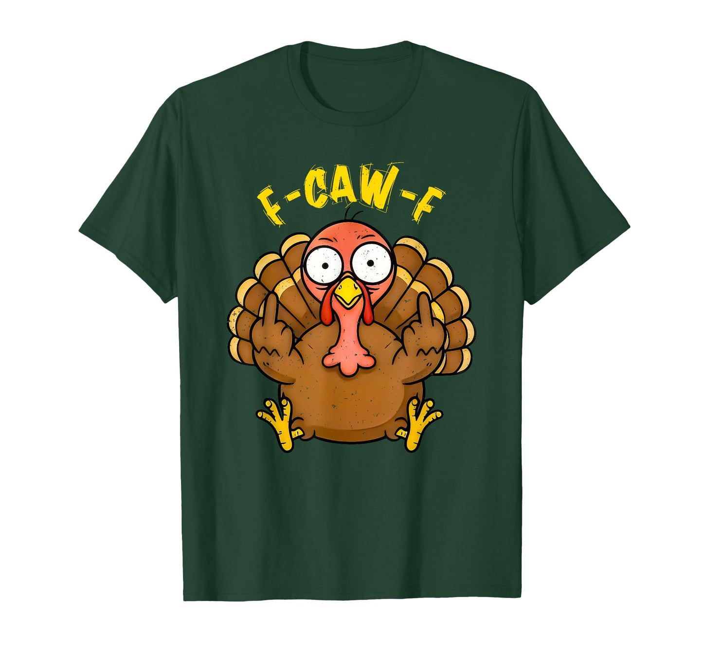 F CAW F Gobble Till You Wobble Funny Turkey Friends Crew T-Shirt