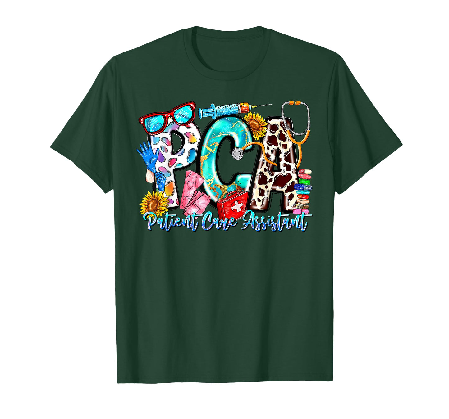 Retro PCA Patient Care Assistant Healthcare Worker Nursing T-Shirt